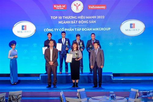 MIKGroup được vinh danh Top 10 thương hiệu mạnh ngành bất động sản 2022